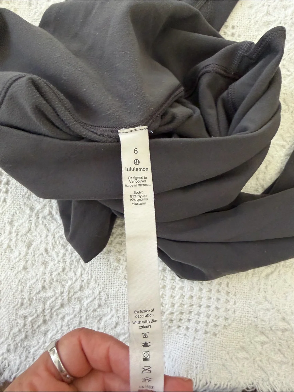 lululemon Black Leggings with Care Tag Detail